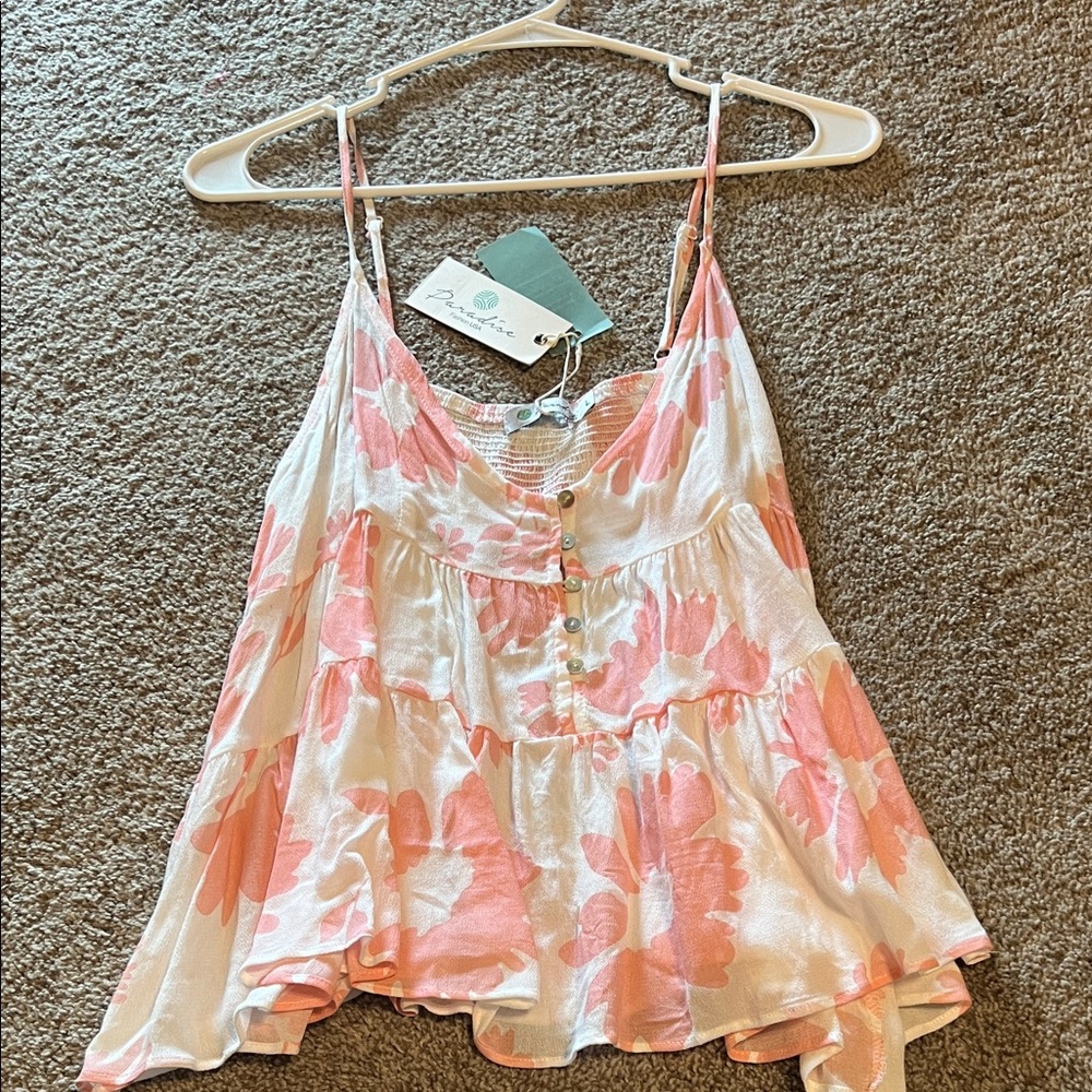 American Eagle Outfitters Floral Camisole in Pink and White